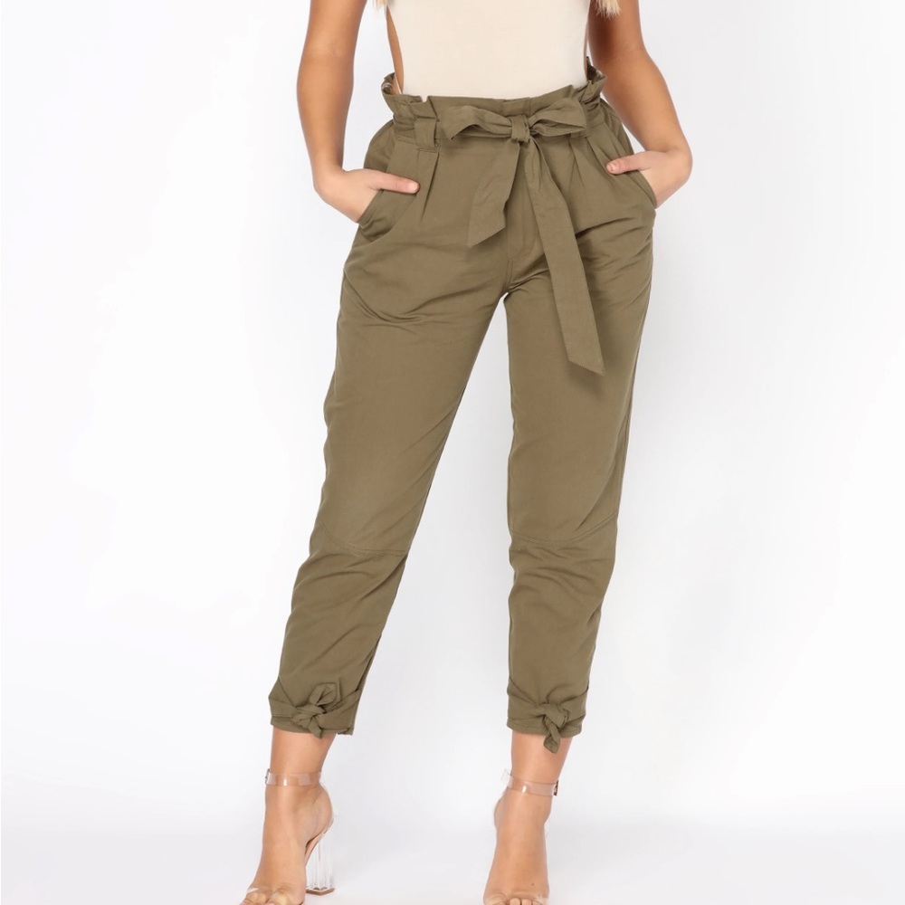 Olive High Waist Trouser